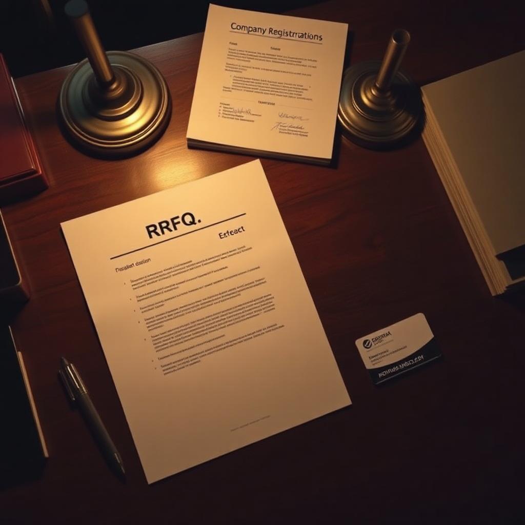 Client RFQ, licence and company qualification documents prepared for review