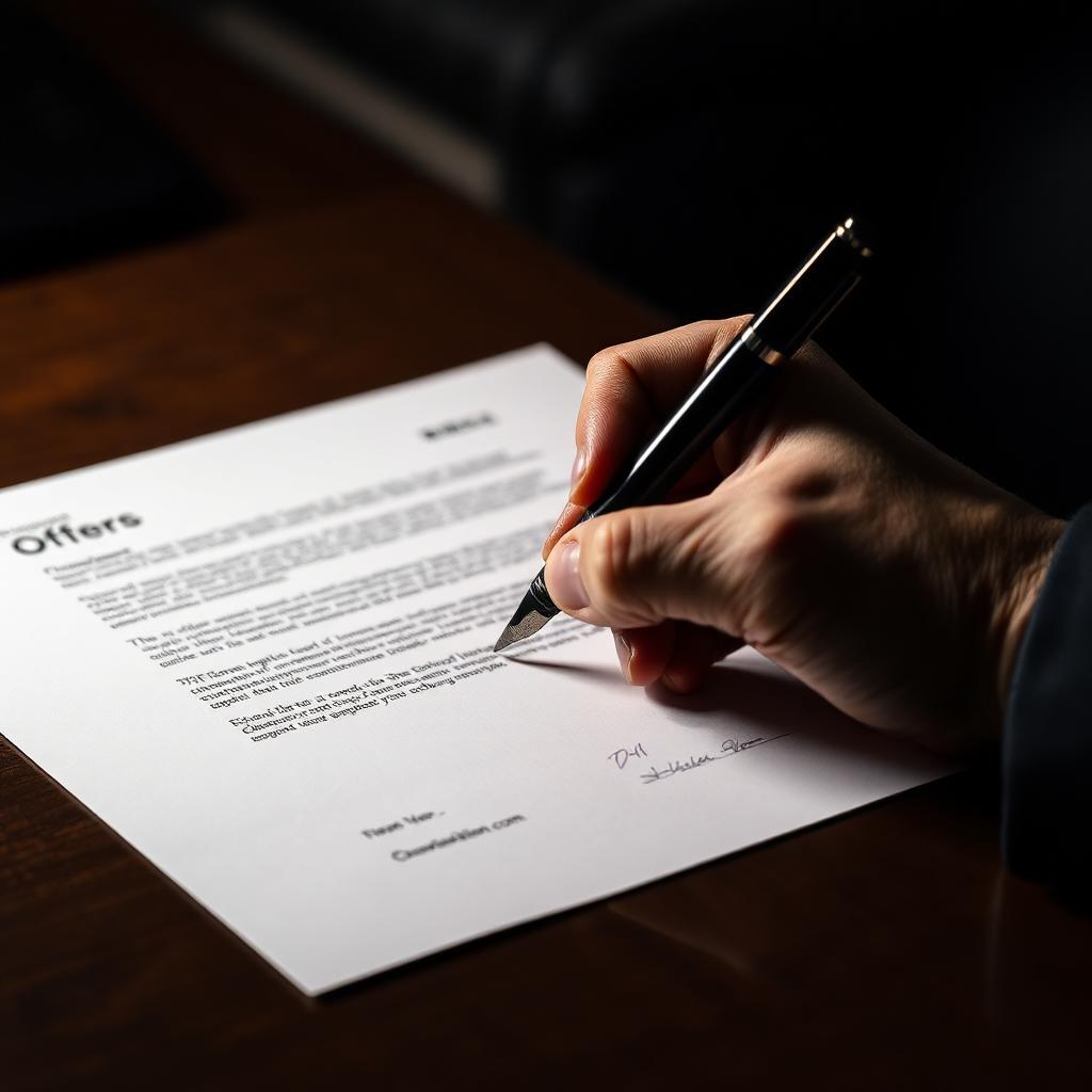 Signed commercial offer acceptance and transaction file