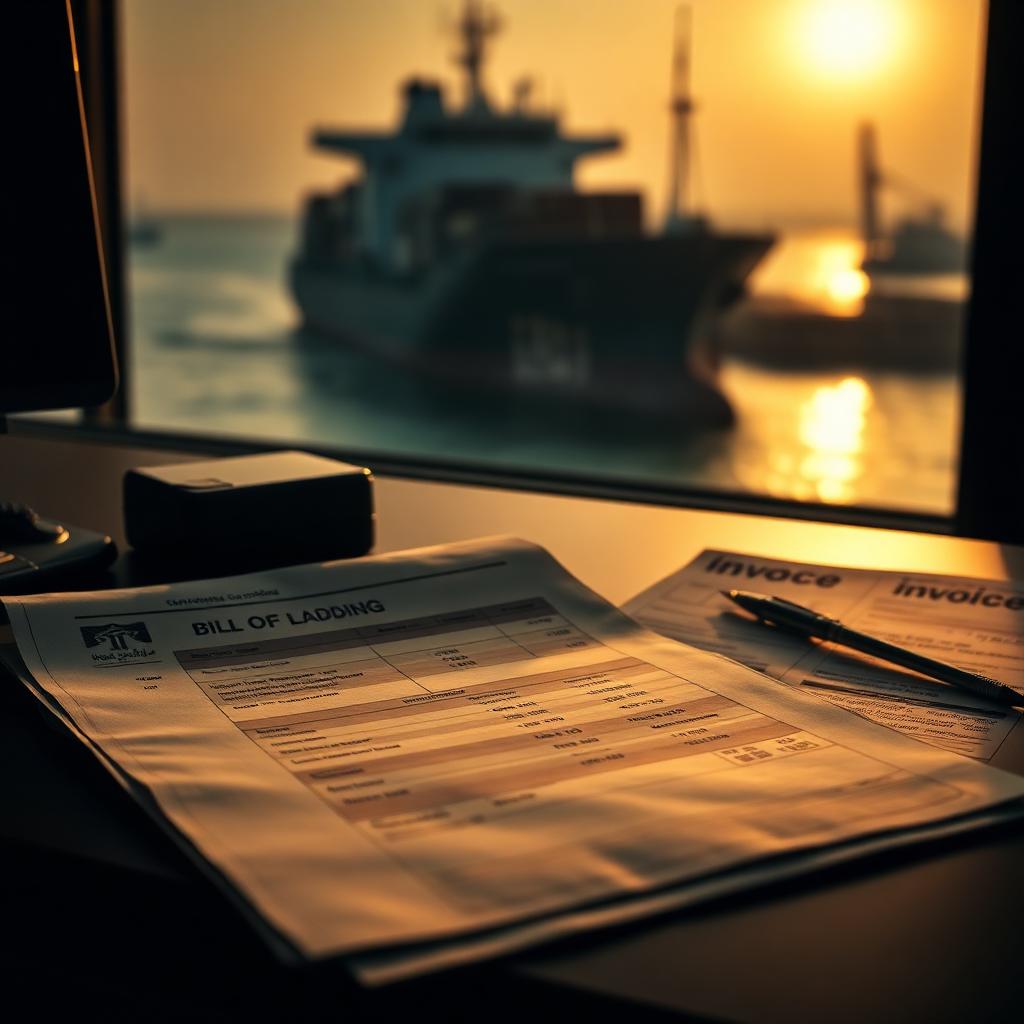 Bill of lading, final invoice, vessel details and payment confirmation